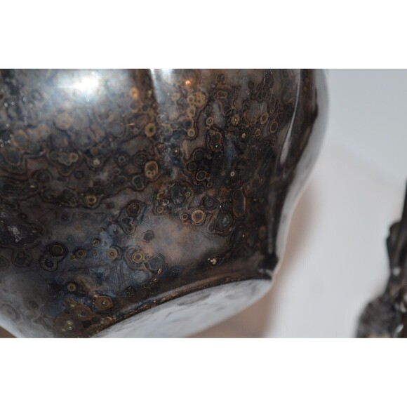 Vtg Sheridan Silver on copper Tilt Tea Pot Coffee Stand No Warmer silverplate - Picture 16 of 16